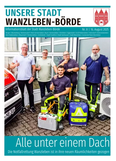 Unsere Stadt Wanzleben-Börde 8/2025 - Titelbild