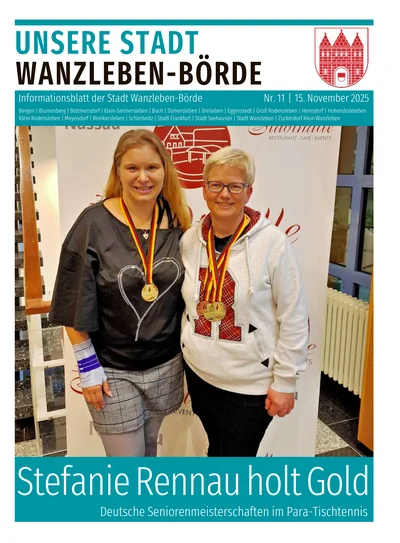 Unsere Stadt Wanzleben-Börde 11/2025 - Titelbild