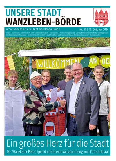 Unsere Stadt Wanzleben-Börde 10/2024 - Titelbild